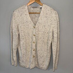 Architect Vintage Ivory Cream Knit Button Down Cardigan Long Sleeve Sweater Larg